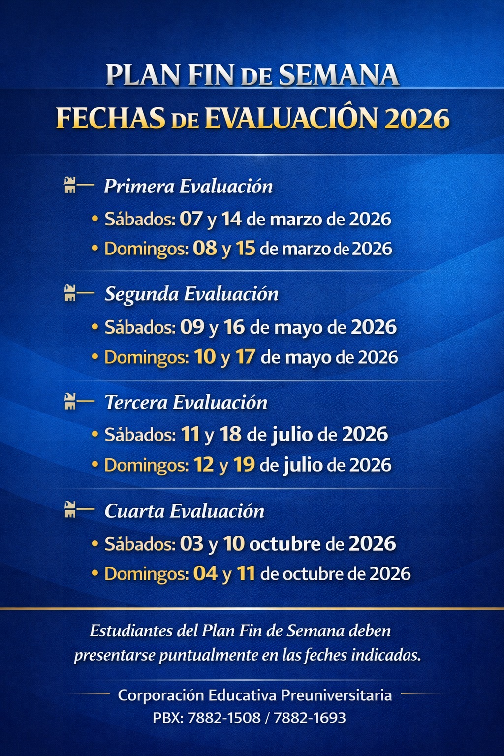 Fechas de Abril